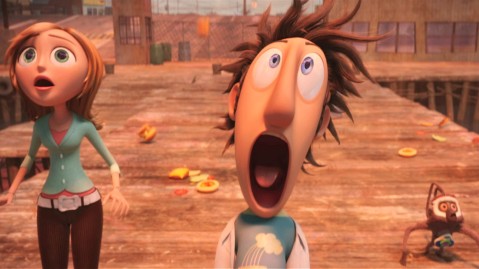 In this shot form 'Cloudy with a chance of meatballs, Flint's face is literally stretched in shock, even his eyeballs.